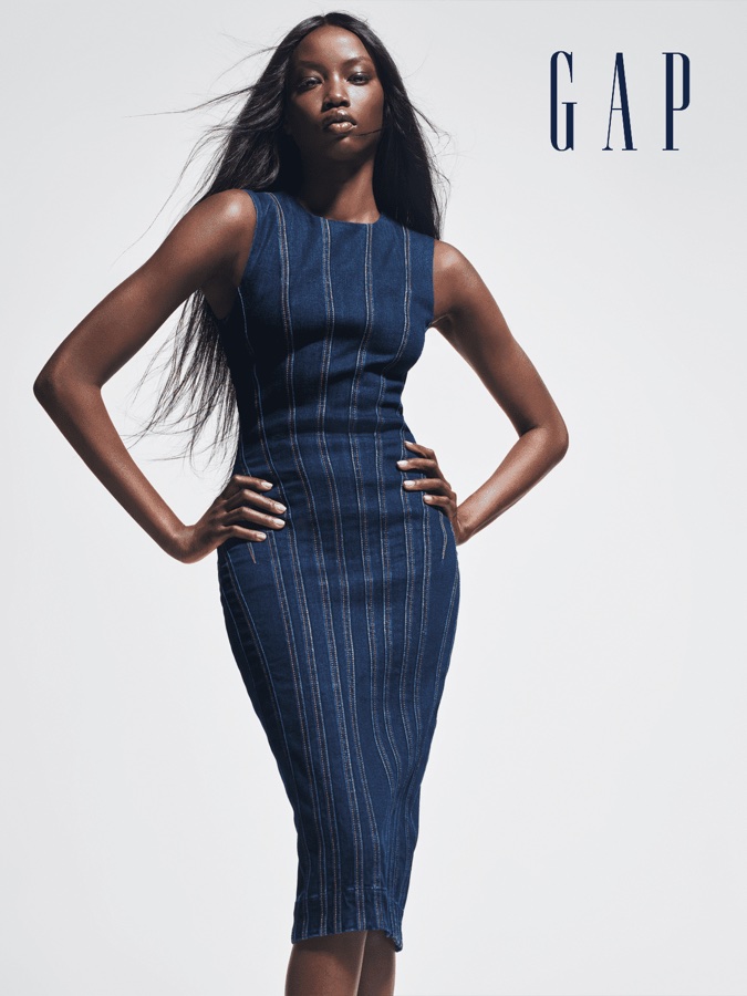 GAP denim dress look.