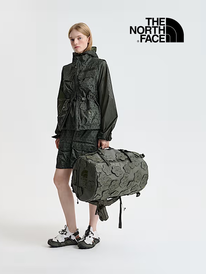 The North Face outdoor fashion look.